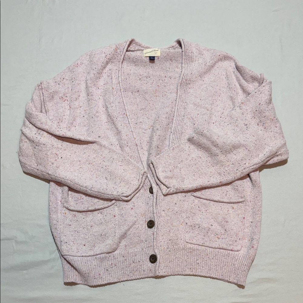 Women’s Universal Thread Light Pink Speckled Button Cardigan Size XL